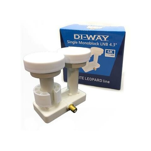 DI-WAY LNB MONOBLOCK SINGLE 0,1dB 4,3st, WHITE LEOPARD LINE